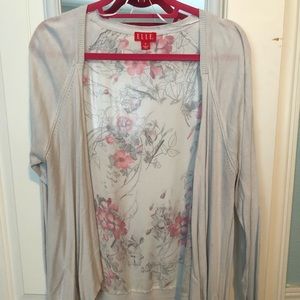 Adorable sweater with floral pattern on back